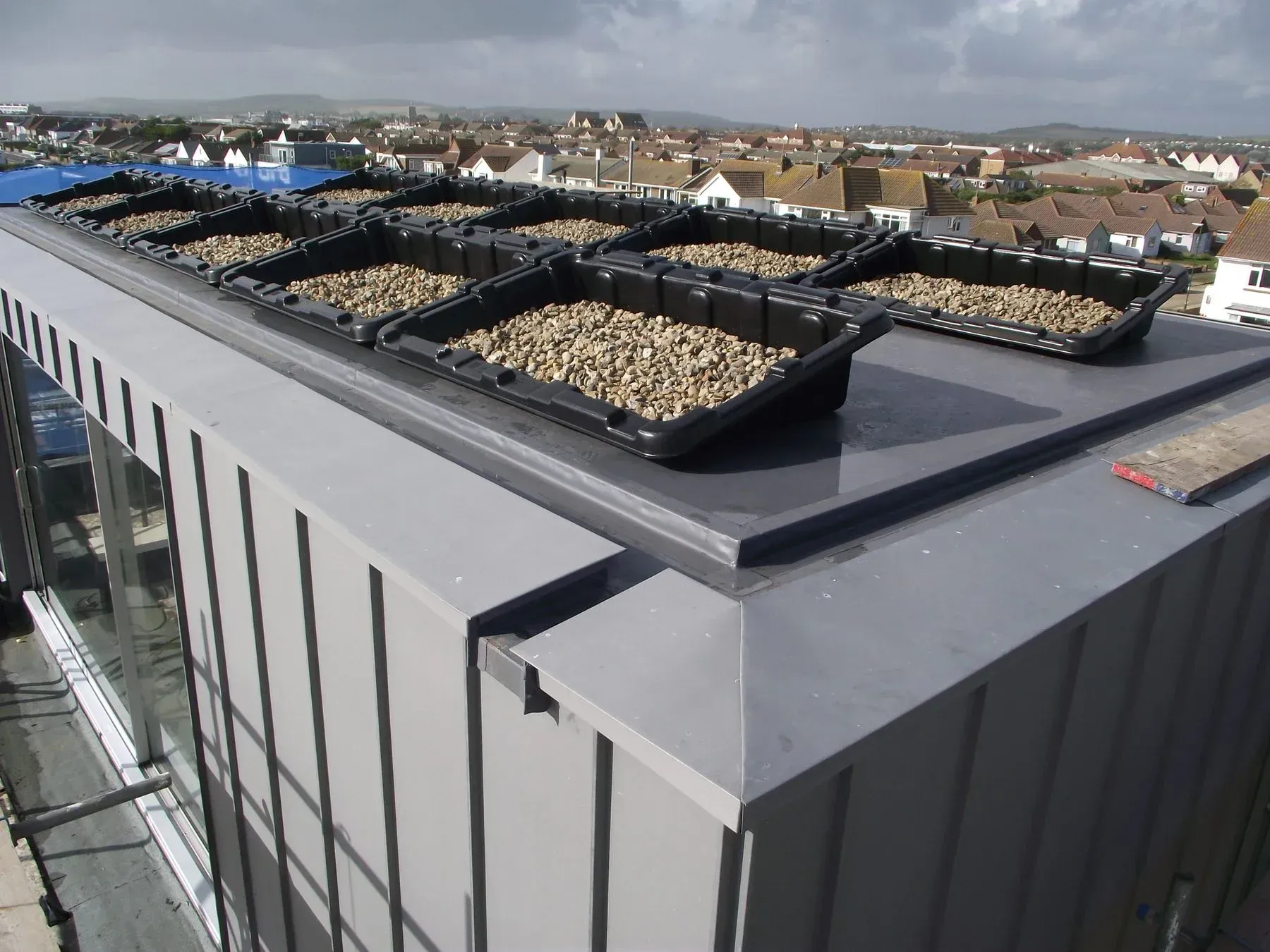 Solar PV installed on a flat roof