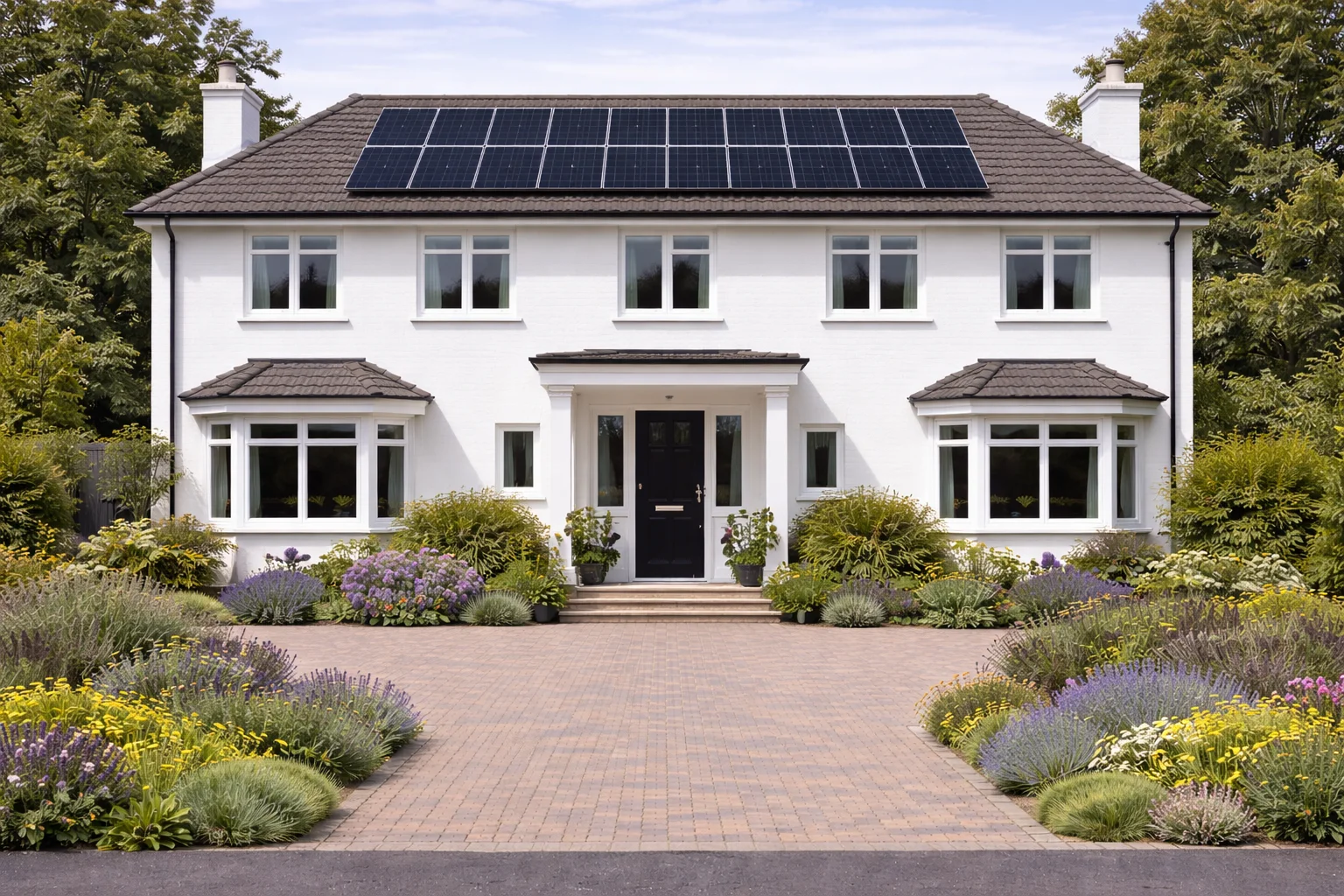 Solar PV array installed on a pitched roof